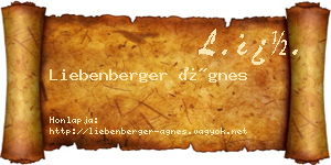 Liebenberger Ágnes névjegykártya